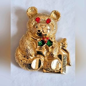 Gerry's Gold Christmas Bear Brooch